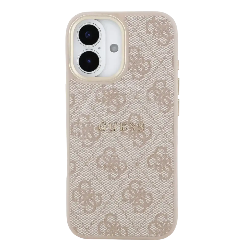 Guess PU Leather 4G Gold Frame MagSafe Hoesje – iPhone 17 Roze - Back cover