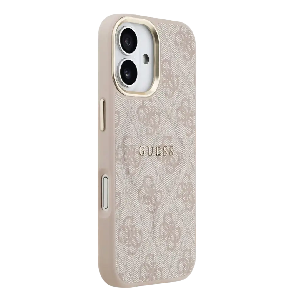 Guess PU Leather 4G Gold Frame MagSafe Hoesje – iPhone 17 Roze - Back cover