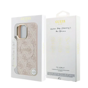 Guess PU Leather 4G Gold Frame MagSafe Hoesje – iPhone 17 Roze - Back cover