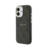 Guess PU Leather 4G Gold Frame MagSafe Hoesje – iPhone 17 Zwart - Back cover