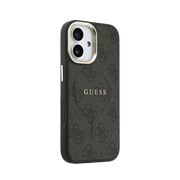 Guess PU Leather 4G Gold Frame MagSafe Hoesje – iPhone 17 Zwart - Back cover