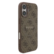 Guess PU Leather 4G MagSafe Hoesje voor iPhone 17 – Bruin - Telefoonhoesje