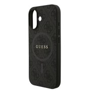 Guess PU Leather 4G MagSafe Hoesje voor iPhone 17 – Zwart - Telefoonhoesje