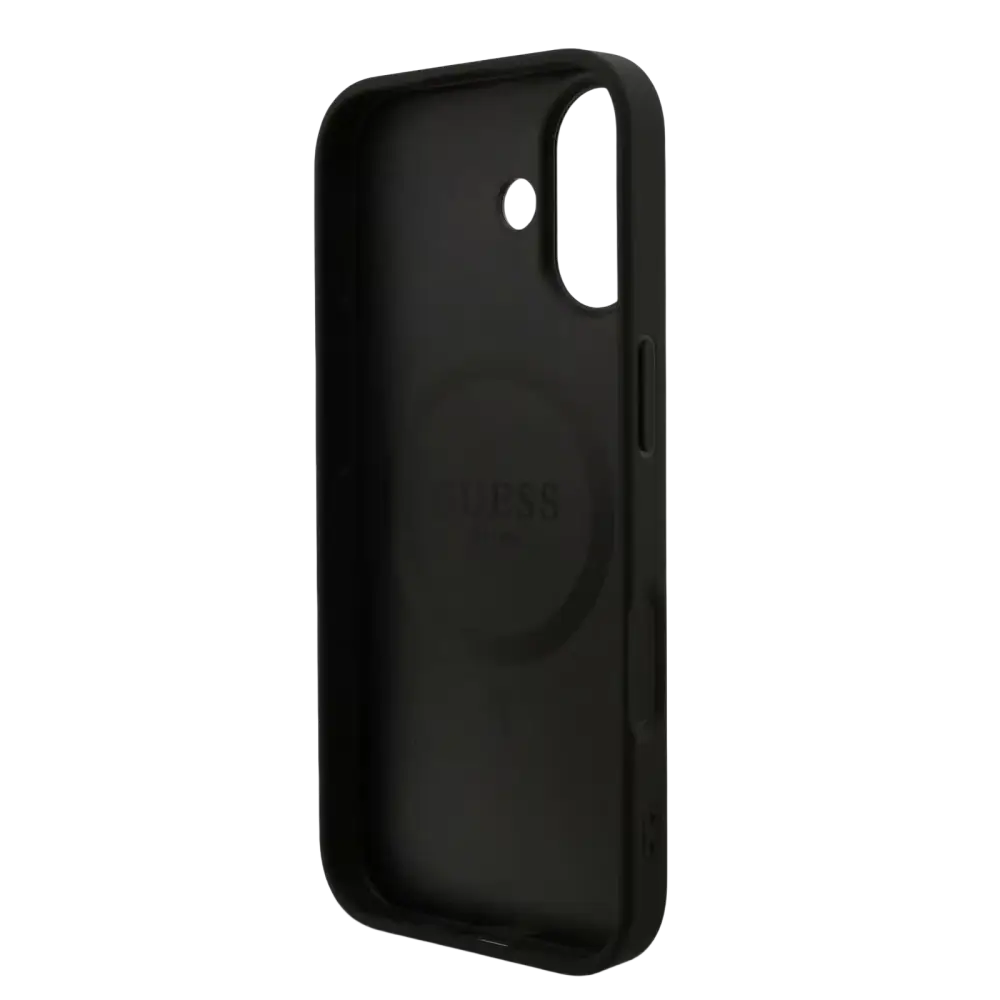 Guess PU Leather 4G MagSafe Hoesje voor iPhone 17 – Zwart - Telefoonhoesje