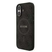 Guess PU Leather 4G MagSafe Hoesje voor iPhone 17 – Zwart - Telefoonhoesje
