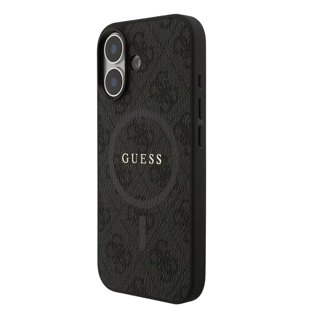 Guess PU Leather 4G MagSafe Hoesje voor iPhone 17 – Zwart - Telefoonhoesje