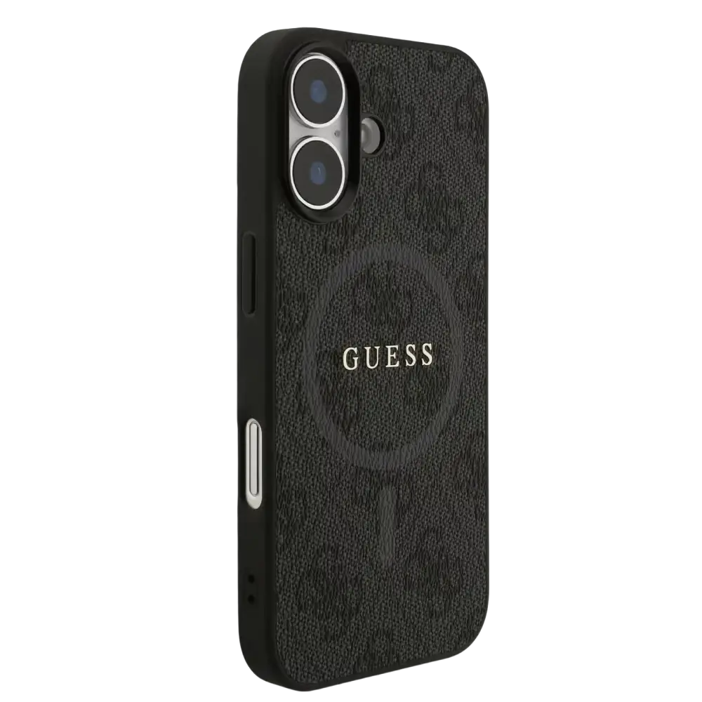 Guess PU Leather 4G MagSafe Hoesje voor iPhone 17 – Zwart - Telefoonhoesje