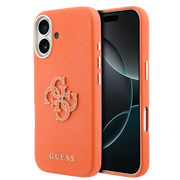Guess PU Resin Logo Hoesje – iPhone 17 Oranje - Back cover
