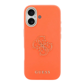 Guess PU Resin Logo Hoesje – iPhone 17 Oranje - Back cover