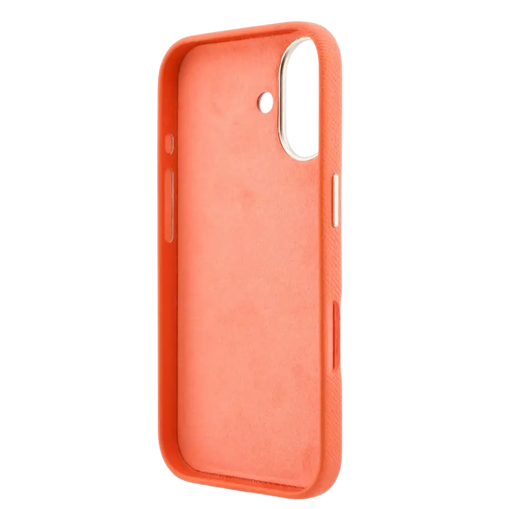 Guess PU Resin Logo Hoesje – iPhone 17 Oranje - Back cover