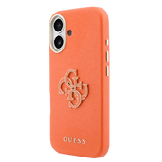 Guess PU Resin Logo Hoesje – iPhone 17 Oranje - Back cover