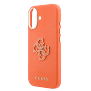 Guess PU Resin Logo Hoesje – iPhone 17 Oranje - Back cover