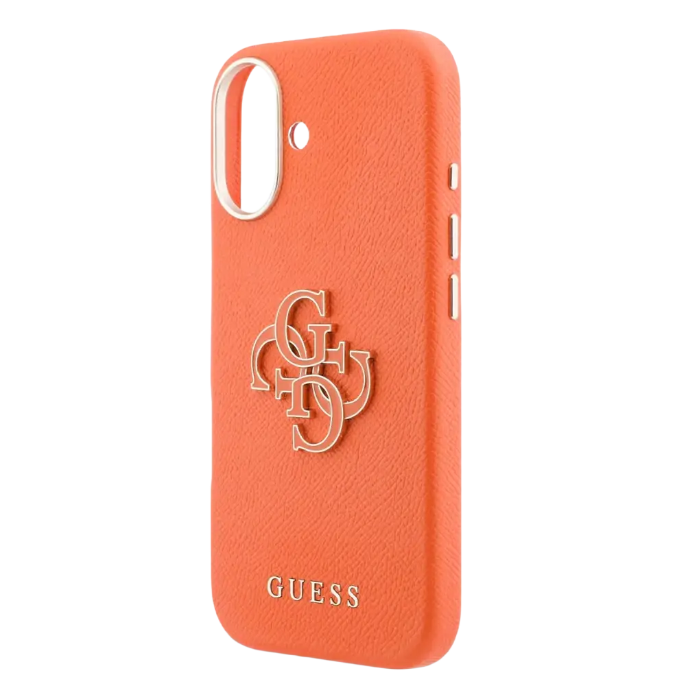 Guess PU Resin Logo Hoesje – iPhone 17 Oranje - Back cover