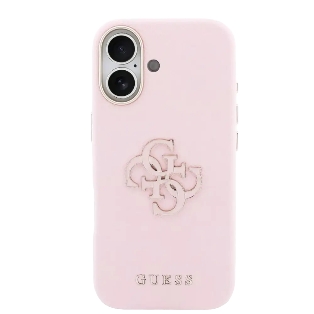 Guess PU Resin Logo Hoesje – iPhone 17 Roze - Back cover
