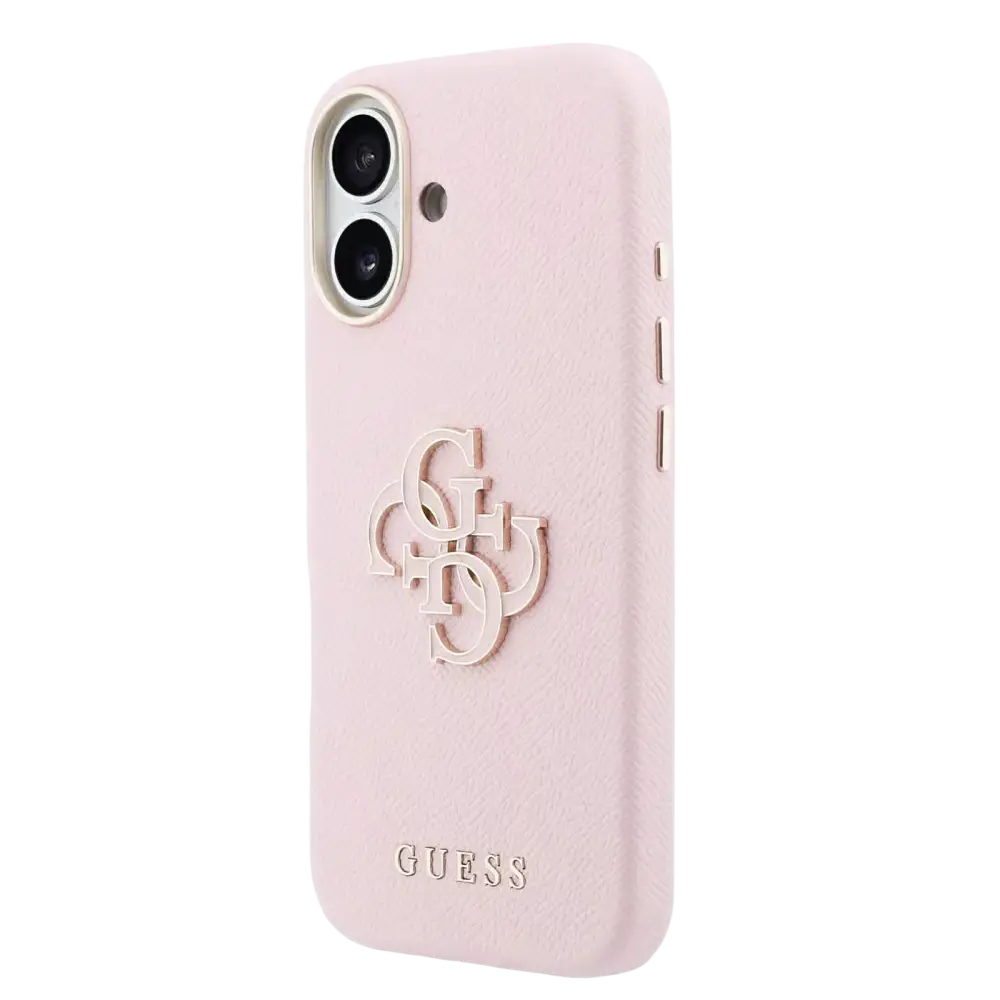 Guess PU Resin Logo Hoesje – iPhone 17 Roze - Back cover