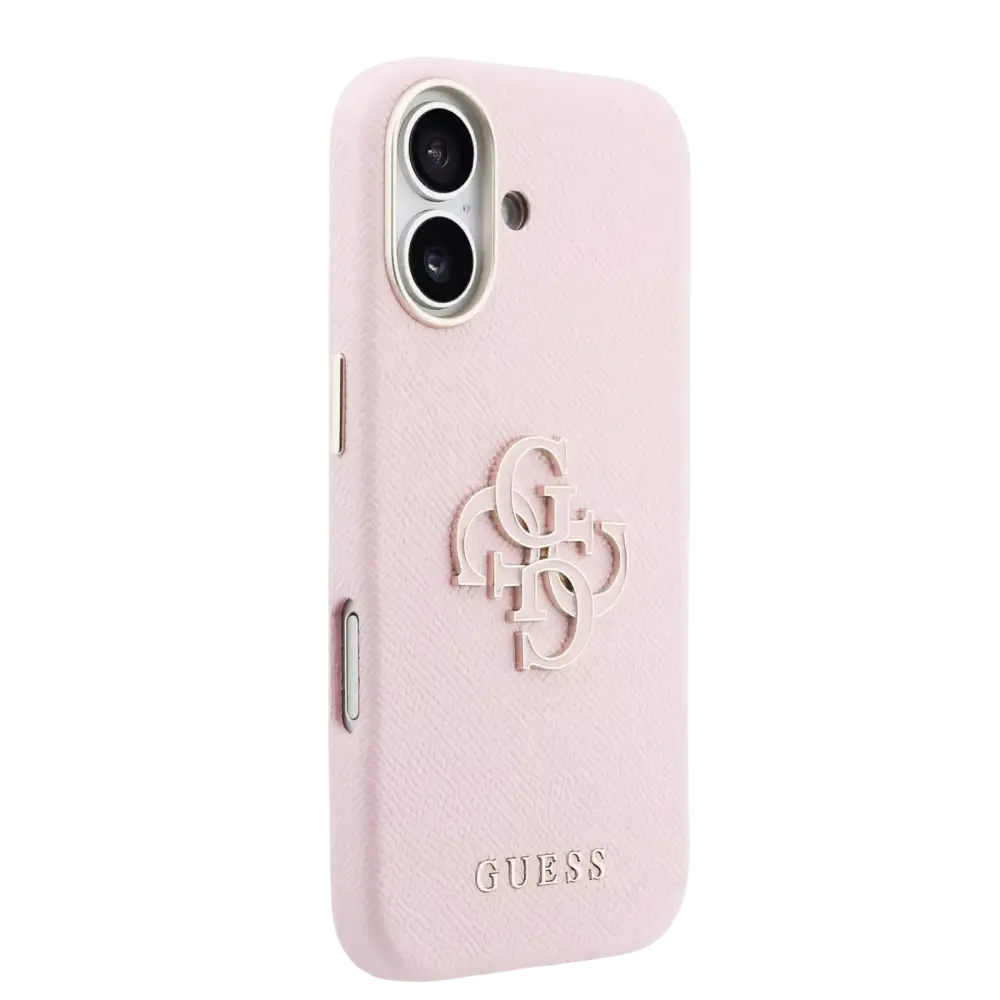Guess PU Resin Logo Hoesje – iPhone 17 Roze - Back cover