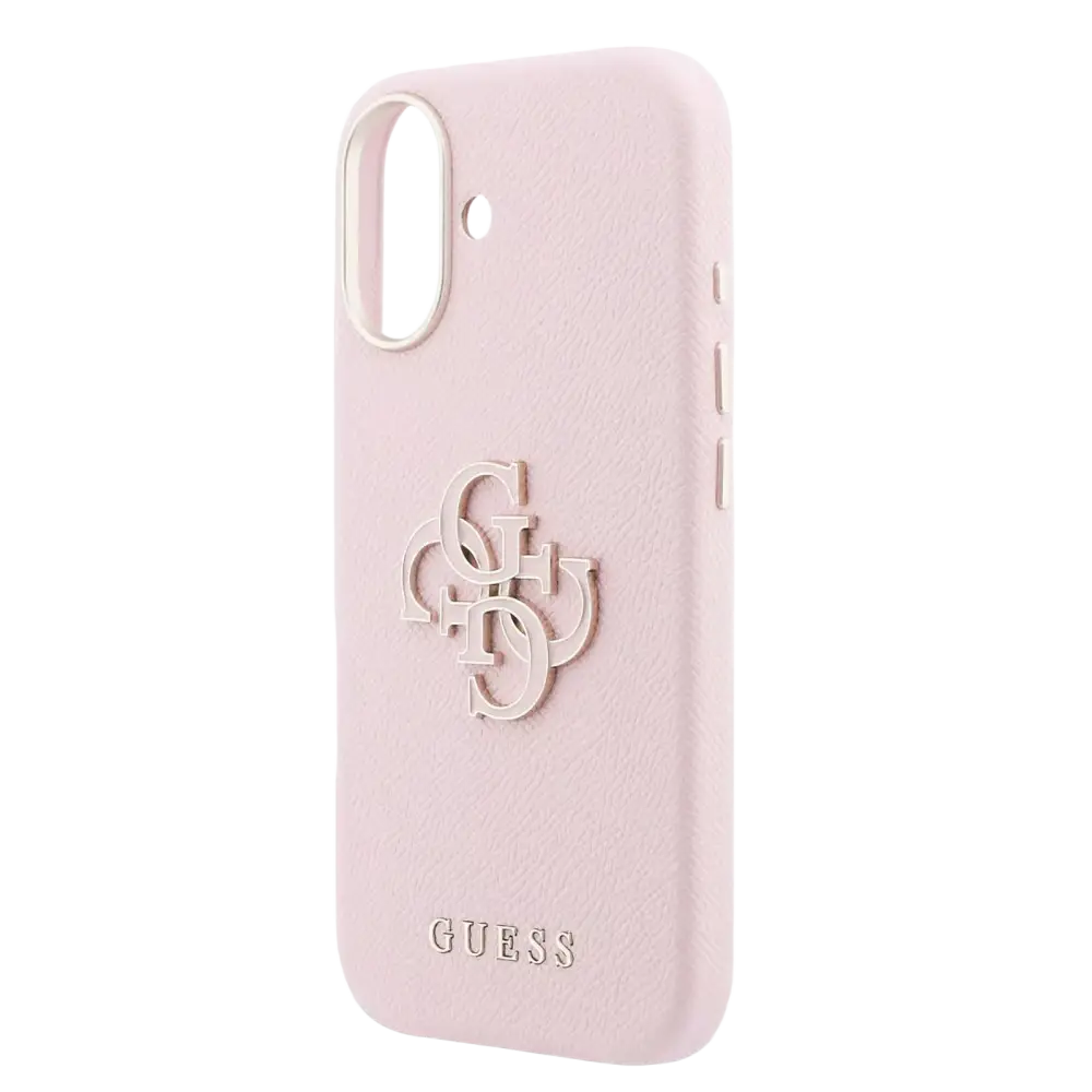 Guess PU Resin Logo Hoesje – iPhone 17 Roze - Back cover