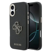 Guess PU Resin Logo Hoesje – iPhone 17 Zwart - Back cover