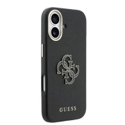 Guess PU Resin Logo Hoesje – iPhone 17 Zwart - Back cover