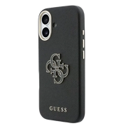 Guess PU Resin Logo Hoesje – iPhone 17 Zwart - Back cover