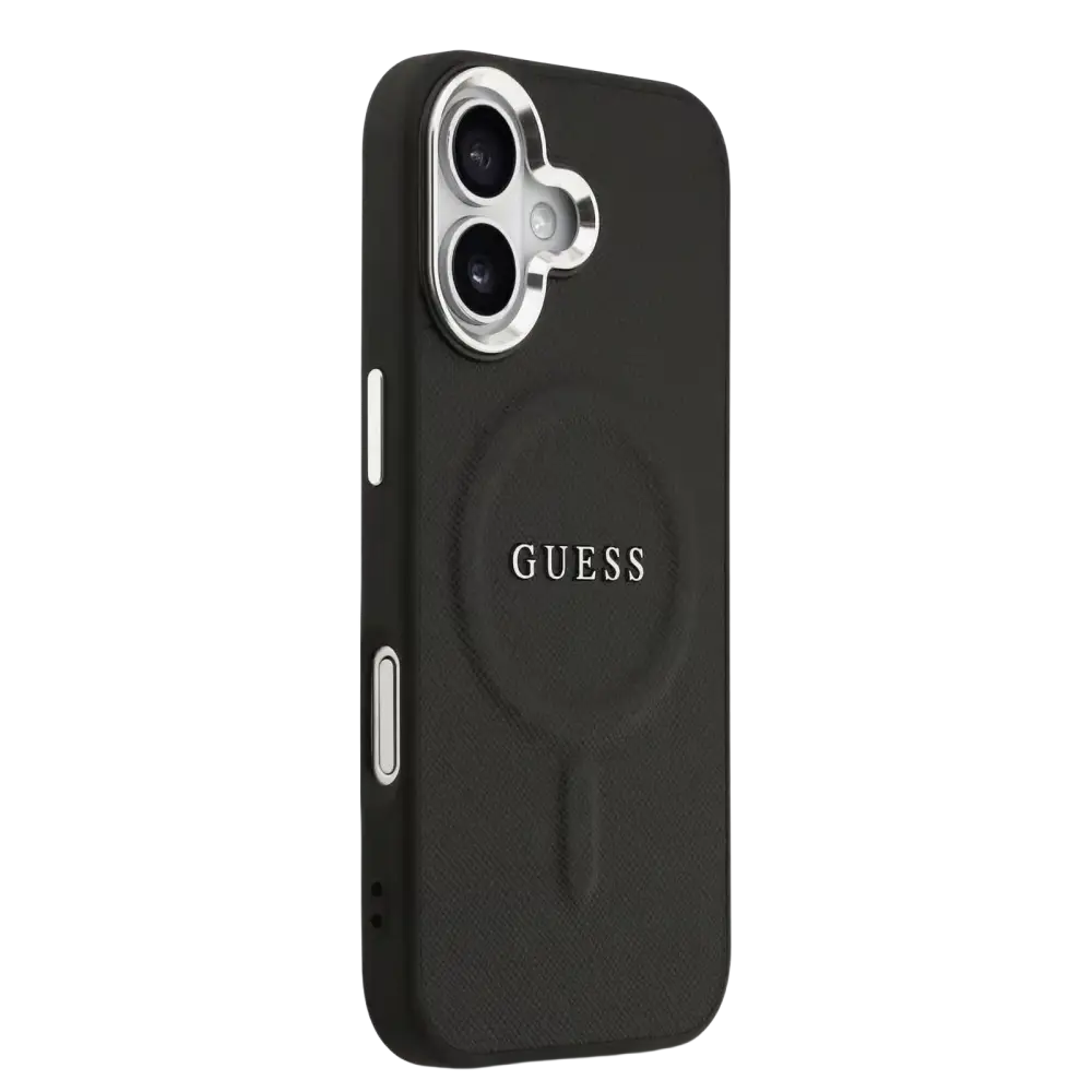Guess PU Saffiano MagSafe Hoesje – iPhone 17 Zwart - Back cover