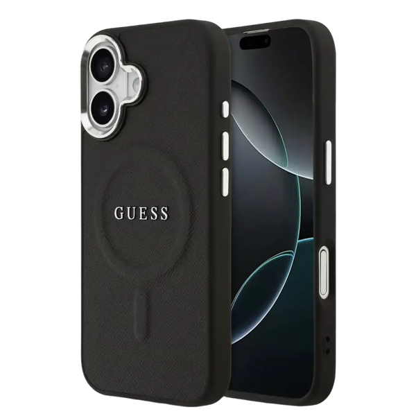Guess PU Saffiano MagSafe Hoesje – iPhone 17 Zwart - Back cover
