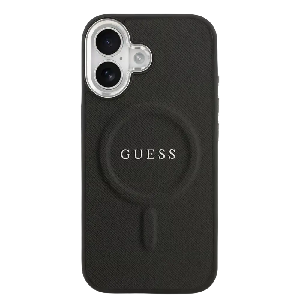 Guess PU Saffiano MagSafe Hoesje – iPhone 17 Zwart - Back cover