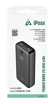 iPeax Powerbank 20.000 mAh - Zorg Dat Je Altijd Beschikbaar Bent