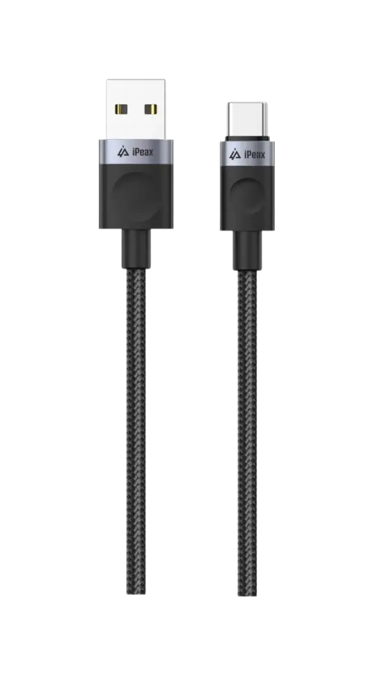 iPeax USB-C naar USB-A Kabel – 1,5 Meter Zwart voor Onverstoord Opladen