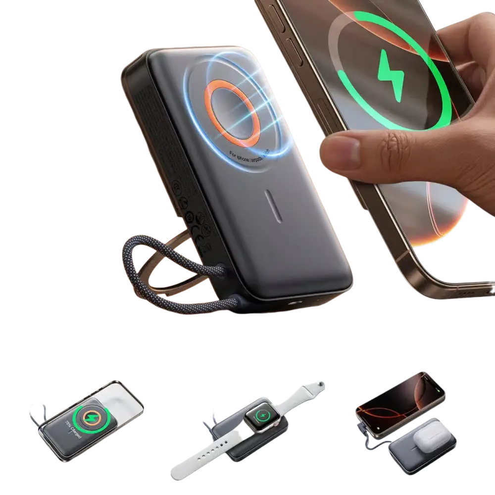 Joyroom Magnetische Powerbank 10.000 mAh 22,5W met ingebouwde kabel