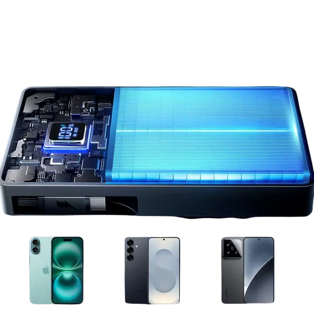 Joyroom Powerbank 10.000 mAh met Oprolbare USB-C Kabel – Zwart