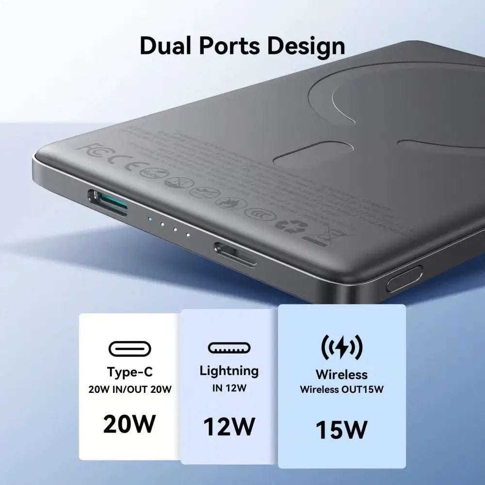 Joyroom Ultra-Slim MagSafe Powerbank 5.000 mAh 20W – Space Grey