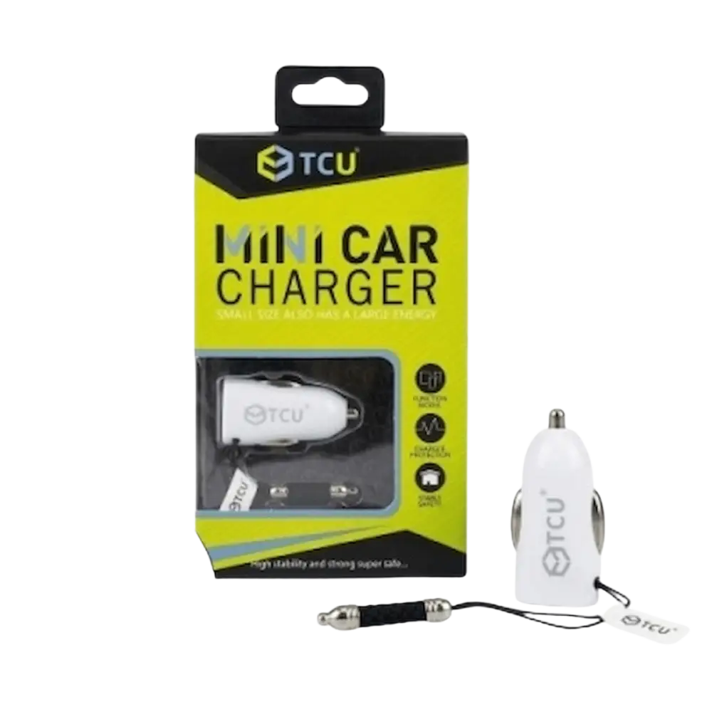 Mini Autolader 1x USB-A - Wit voor Eenvoudig en Veilig Opladen Onderweg - Auto oplader