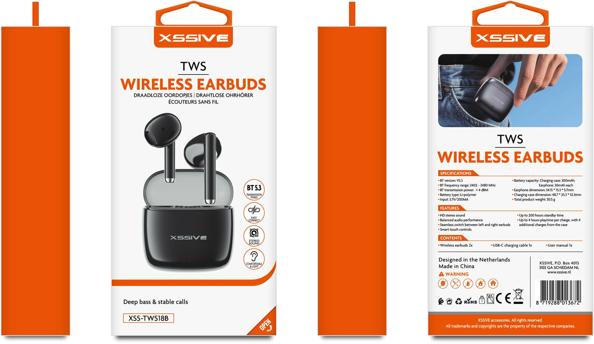 Xssive Kabellose Earbuds XSS-TWS18B - Schwarz