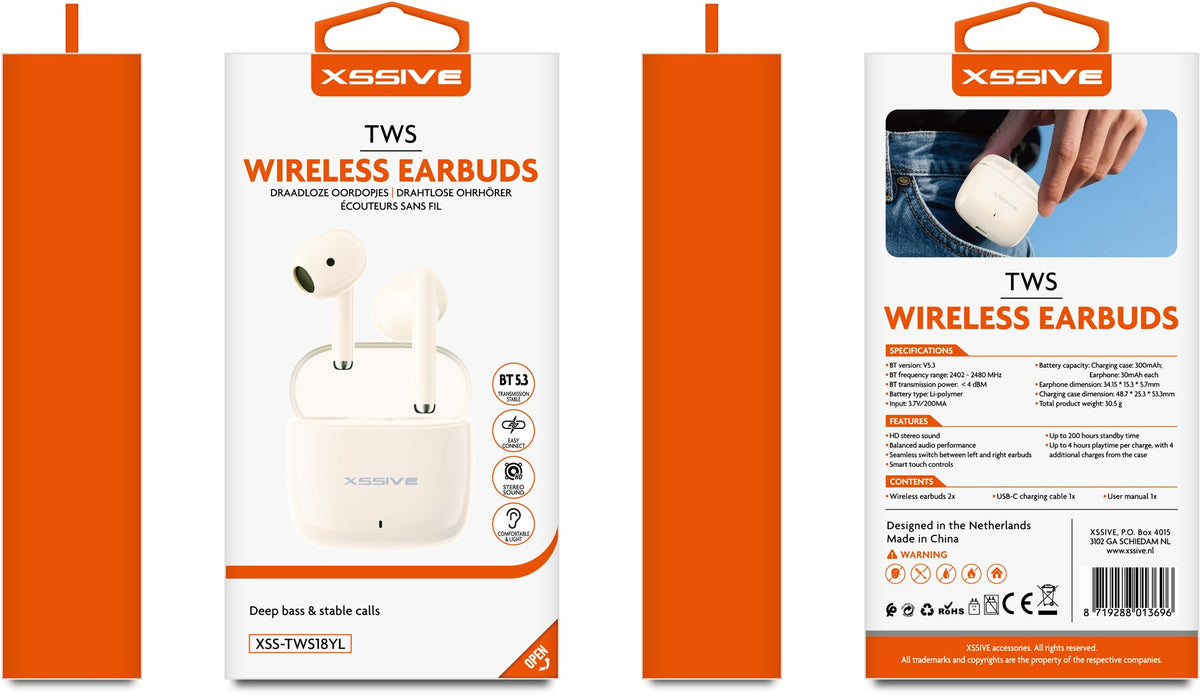 Xssive Kabellose Earbuds XSS-TWS18YL - Creme