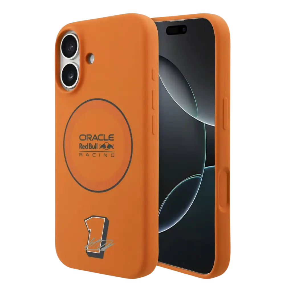 Red Bull Silicone Ring MagSafe Hoesje – iPhone 17 Oranje - Back cover met vingerring