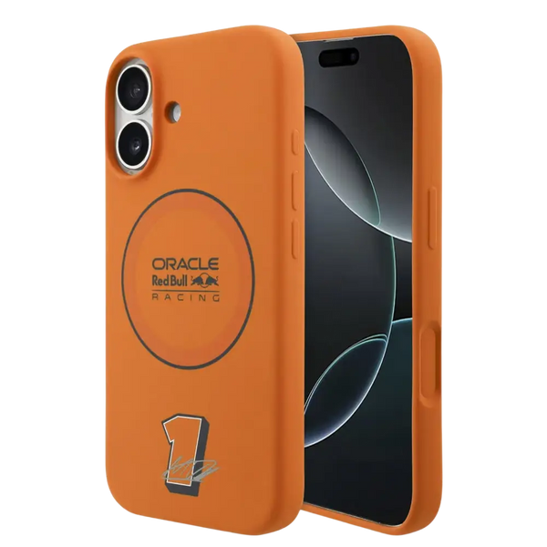 Red Bull Silicone Ring MagSafe Hoesje – iPhone 17 Oranje - Back cover met vingerring