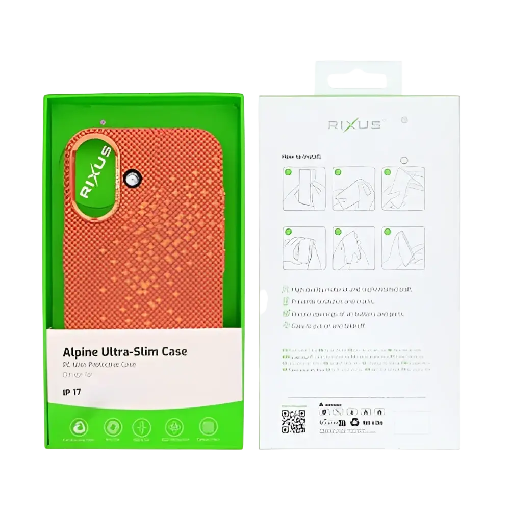 Rixus Alpine Ultra-Slim Case met MagSafe – iPhone 17 Galaxy Orange - Back cover / hardcase