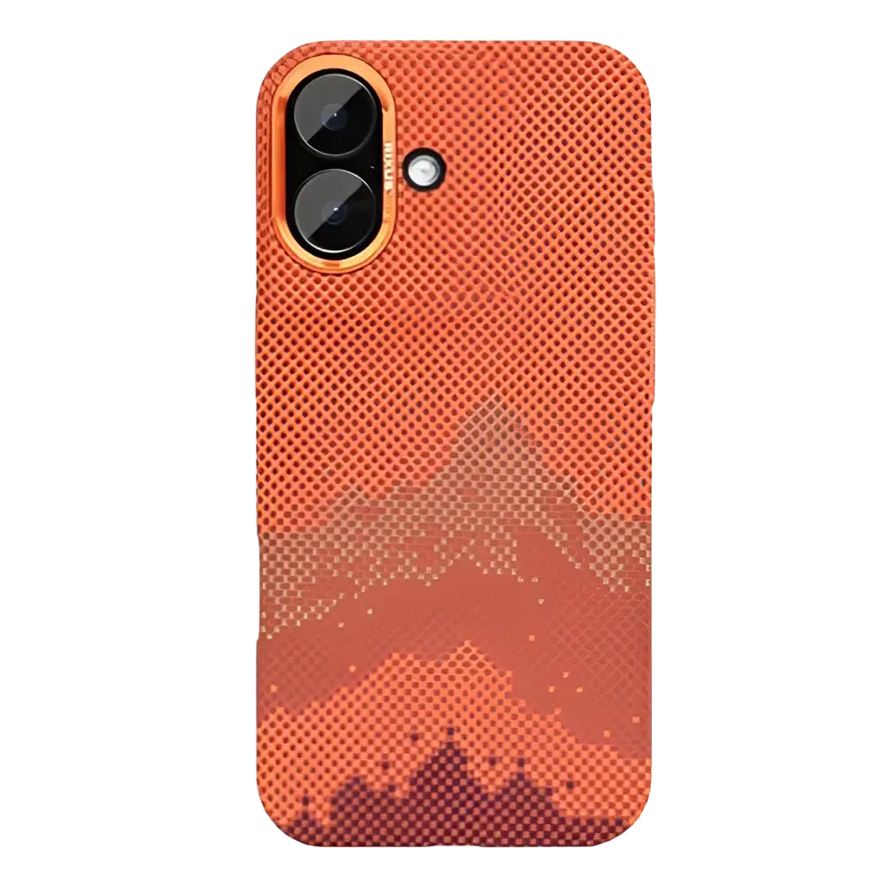 Rixus Alpine Ultra-Slim Case met MagSafe – iPhone 17 Mountain Orange - Back cover / hardcase