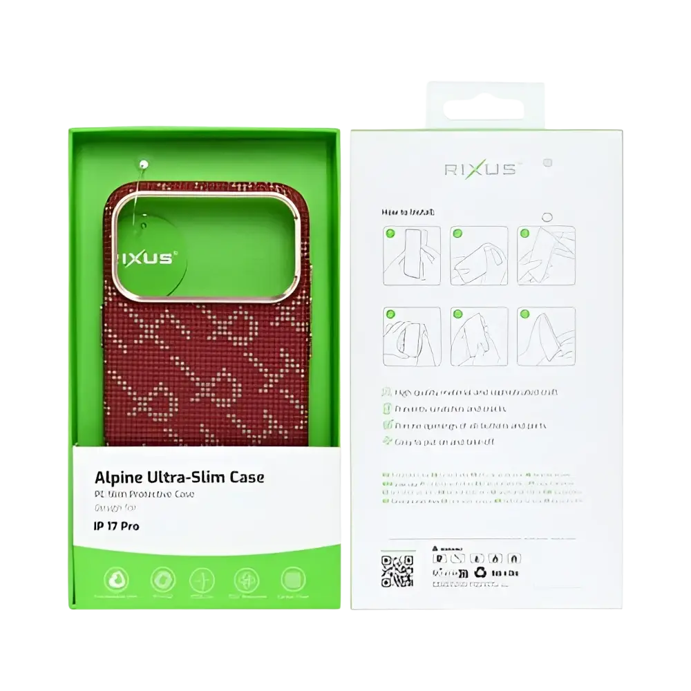 Rixus Alpine Ultra-Slim Case met MagSafe – iPhone 17 Pro Cherry Red - Back cover