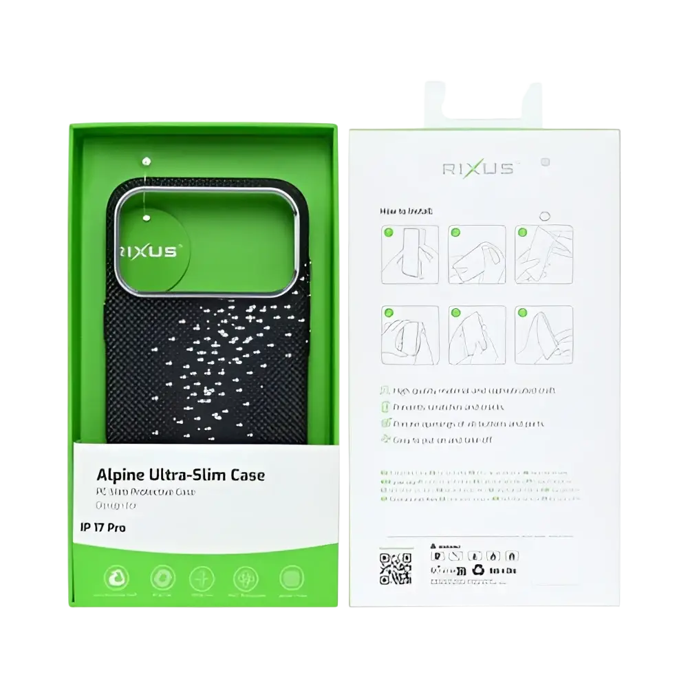 Rixus Alpine Ultra-Slim Case met MagSafe – iPhone 17 Pro Galaxy Black - Back cover