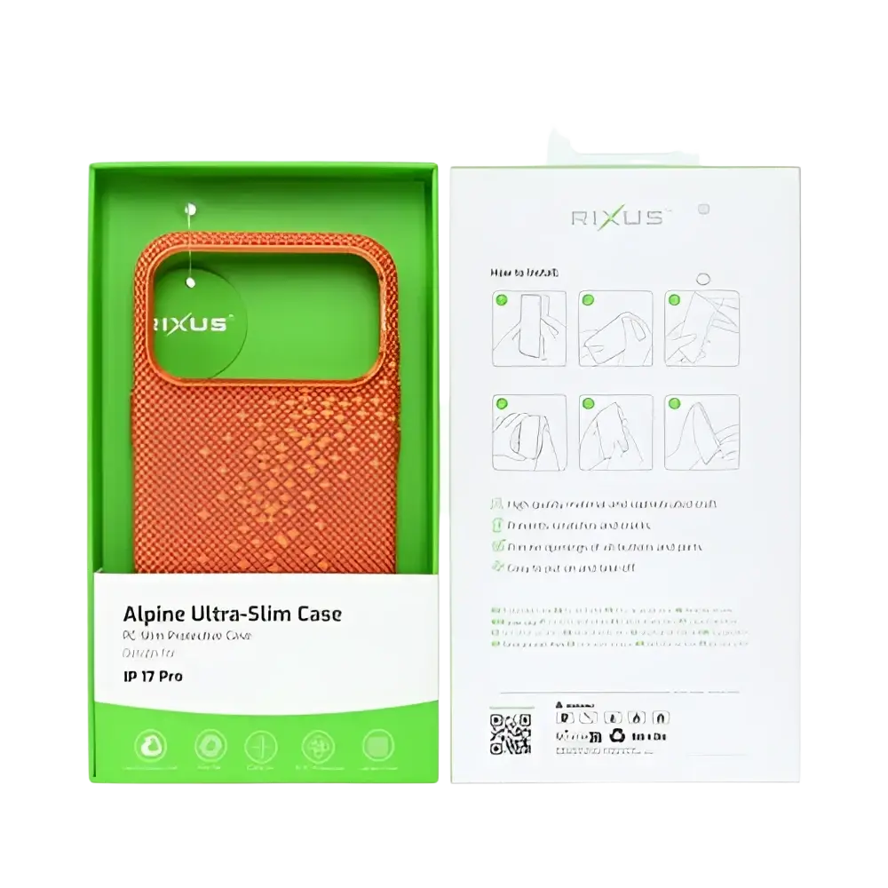 Rixus Alpine Ultra-Slim Case met MagSafe – iPhone 17 Pro Galaxy Orange - Back cover