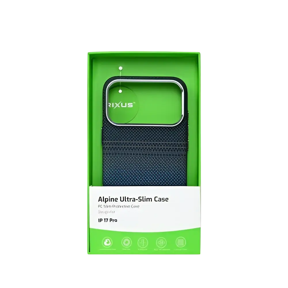 Rixus Alpine Ultra-Slim Case met MagSafe – iPhone 17 Pro Stripe Blue - Back cover