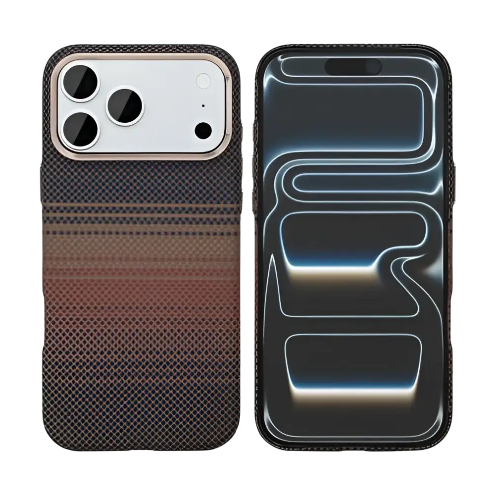 Rixus Alpine Ultra-Slim Case met MagSafe – iPhone 17 Pro Stripe Brown - Back cover