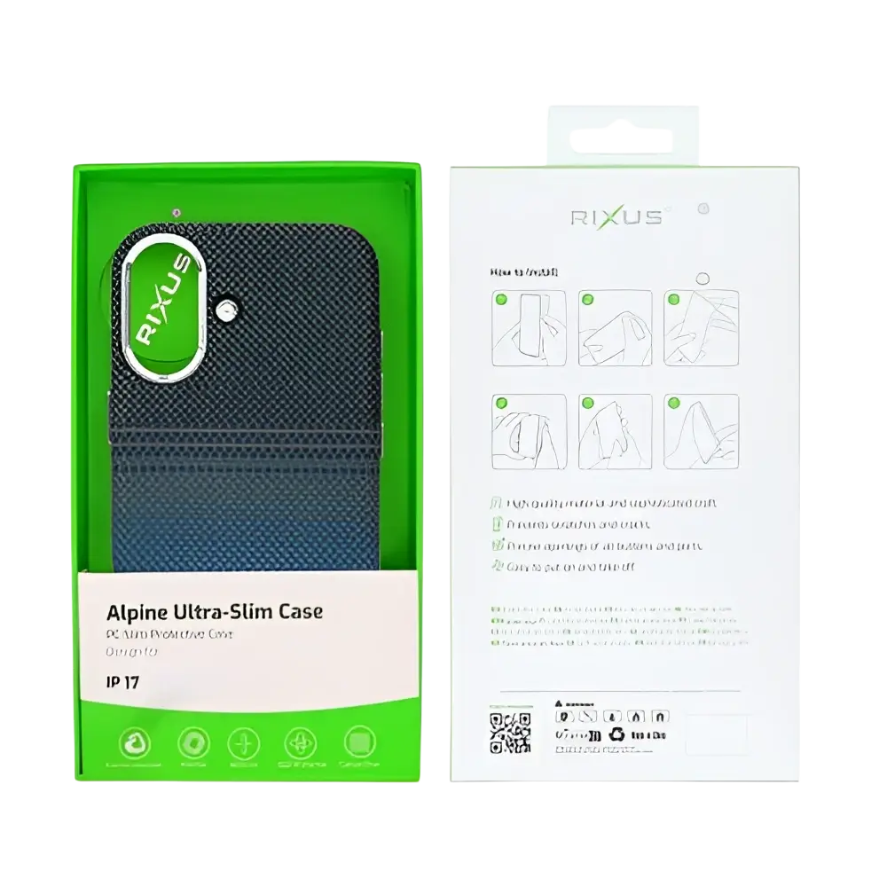 Rixus Alpine Ultra-Slim Case met MagSafe – iPhone 17 Stripe Blue - Back cover / hardcase