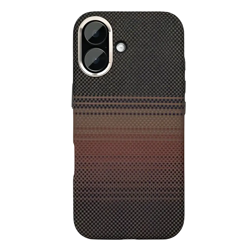 Rixus Alpine Ultra-Slim Case met MagSafe – iPhone 17 Stripe Brown - Back cover / hardcase