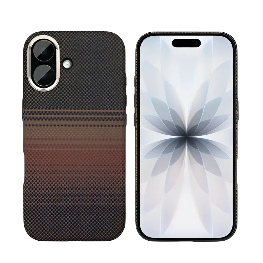 Rixus Alpine Ultra-Slim Case met MagSafe – iPhone 17 Stripe Brown - Back cover / hardcase