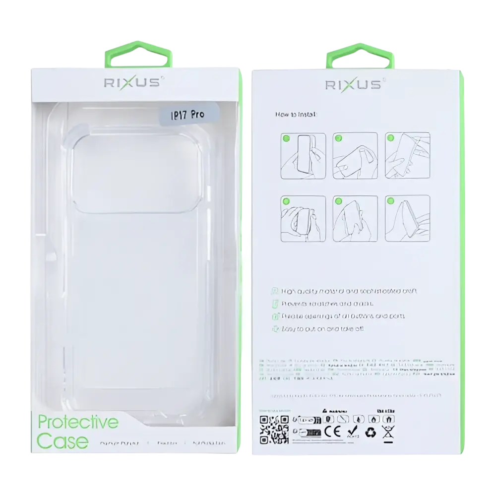 Rixus Anti-Burst Case – iPhone 17 Pro Transparant - Back cover
