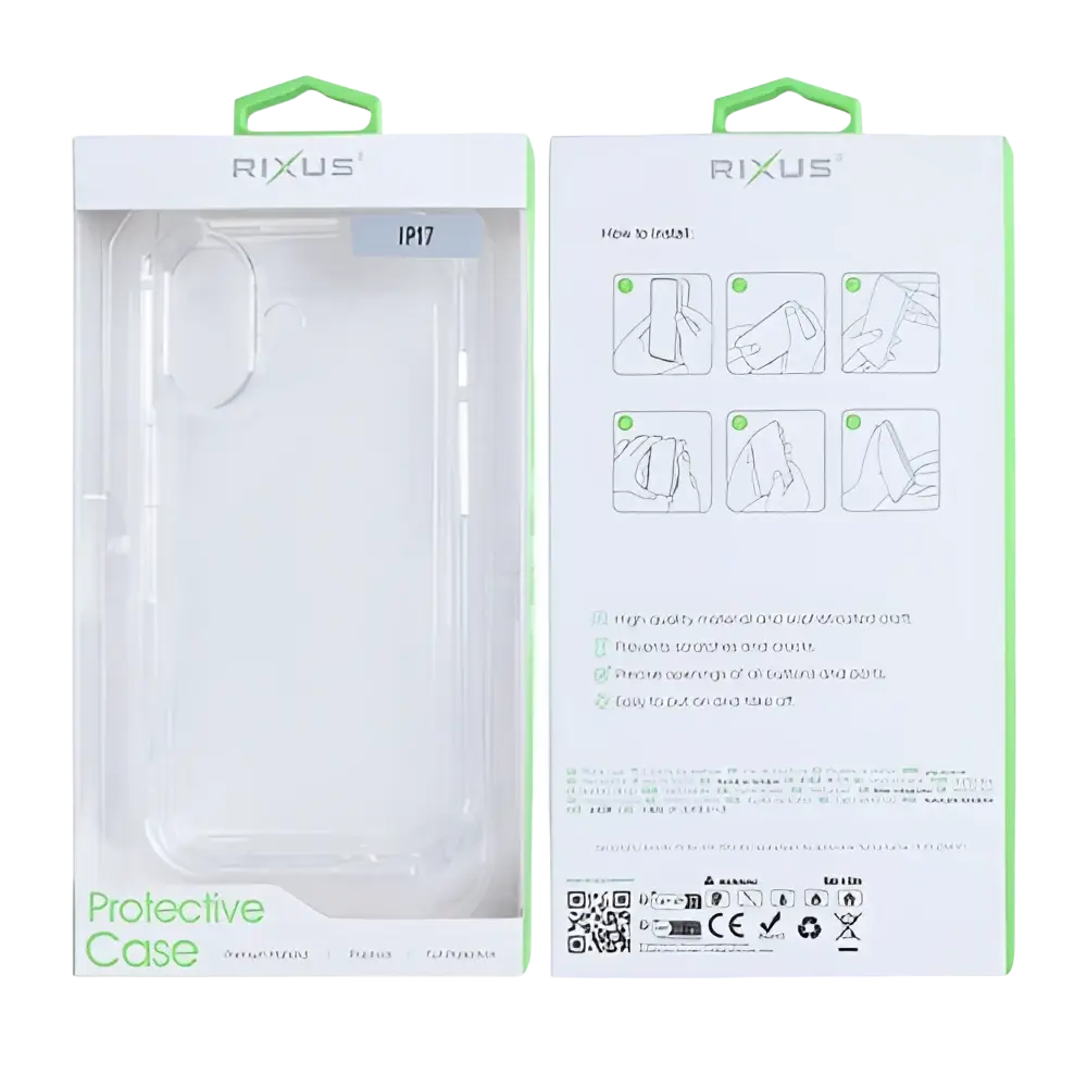 Rixus Anti-Burst Case – iPhone 17 Transparant - Back cover / softcase