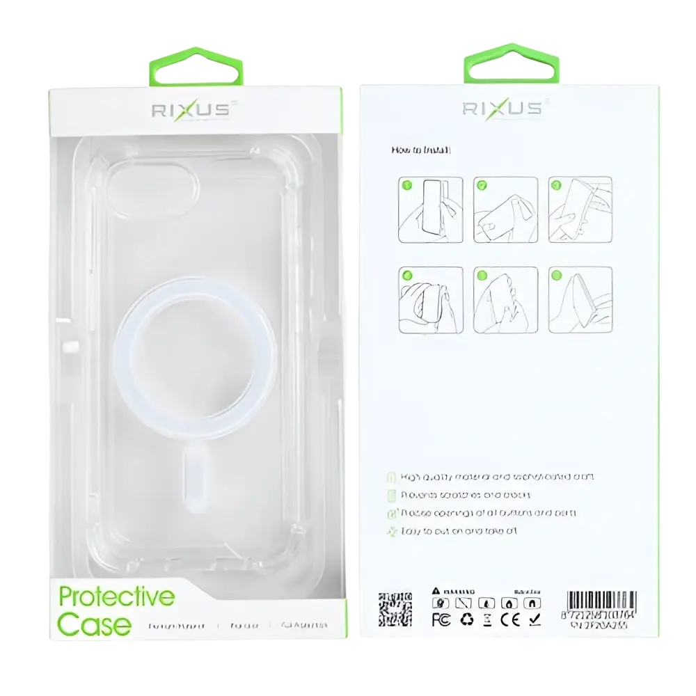 Rixus Anti-Burst Case met MagSafe – iPhone 16e / 17e Transparant - Back cover / softcase